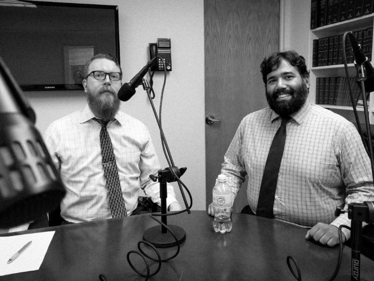 Chris Seleski and M. Frank Francis discuss learning to sell as a young attorney on the Legal Marketing Studio podcast; New York City, May 2017
